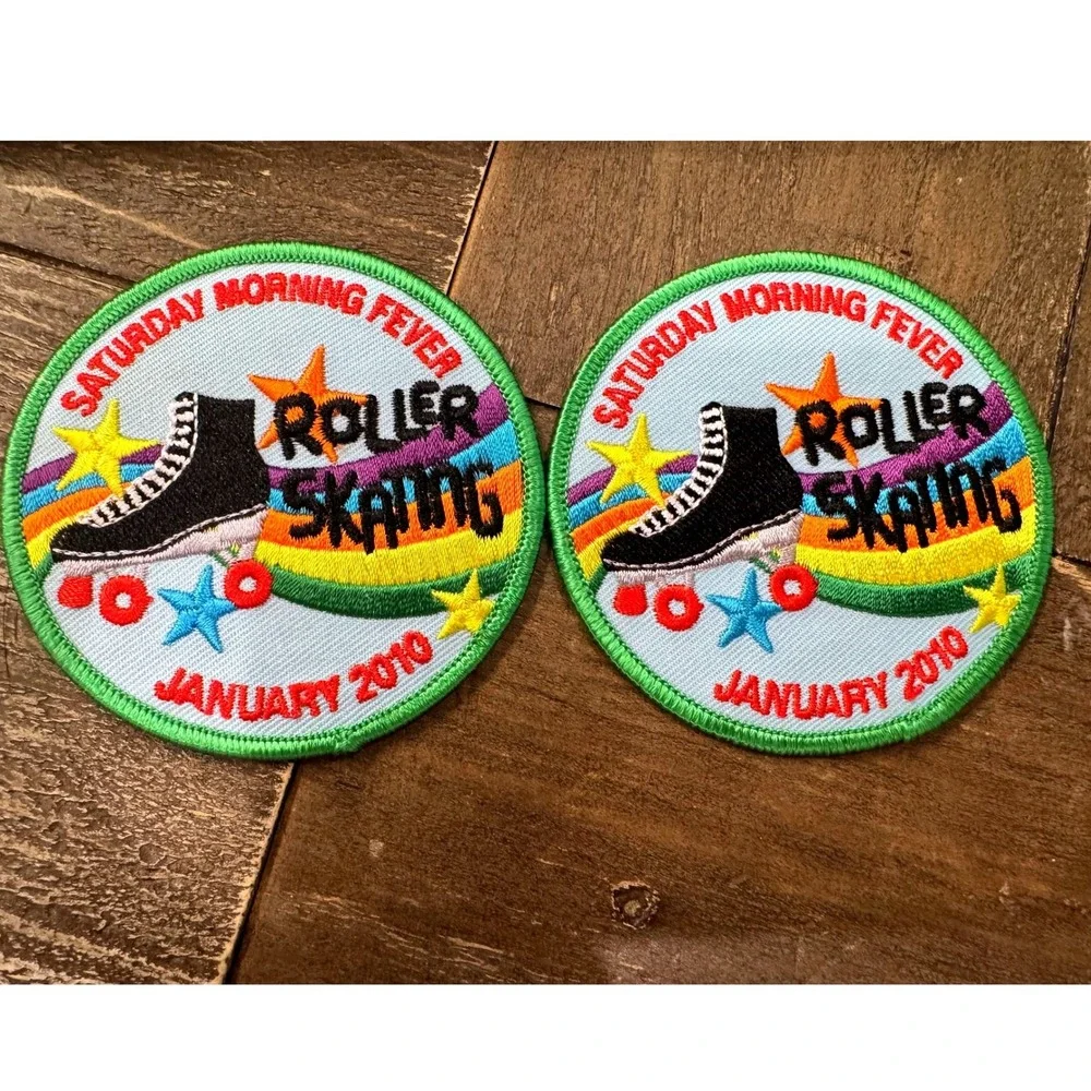 Roller Skating Patch Lot of 2 Saturday Morning Fever January 2010 GS